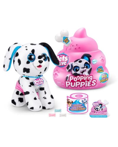 トイガン Popo Set de jucării Zuru Pets Alive Pooping Puppies - Cățel de pluș cu