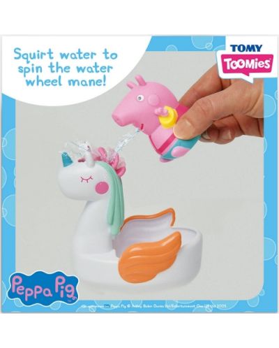 Jucărie de baie Tomy Toomies - Peppa Pig cu barcă cu unicorn - 3
