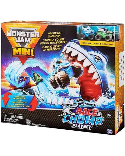 Set de joc Spin Master Monster Jam Mini - Lansator de piste cu rechin - 1