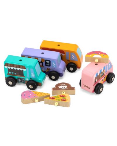 Set de joacă Viga - Mașini din lemn - Cofetărie mobilă - 2