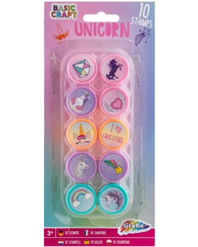 Set de jucării Grafix - Ștampile Unicorn, 10 bucăți - 1