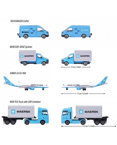 Set de joc  Majorette - Maersk, 4 vehicule	 - 5