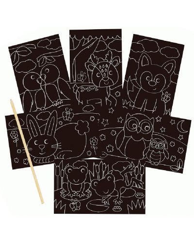 Set de joacă Galt - desenează cu scratch, animale - 3
