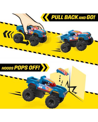 Set de joc Hot Wheels Monster Truck - Smash & Crash Race Ace,85 de piese - 4