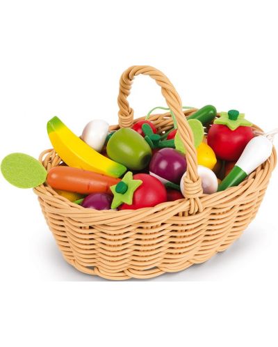 Set de joaca Janod - Cos cu fructe s legume, 24 piese - 1