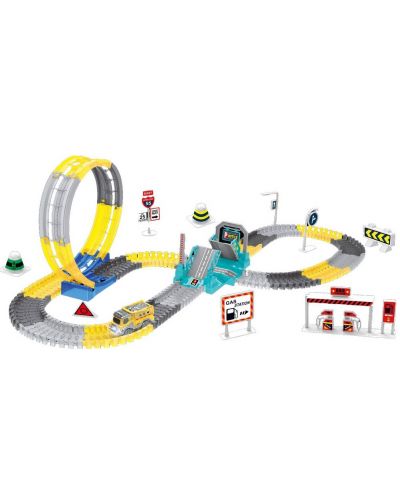 Set de joaca Felyx Toys - Pista cu camioneta, bucla, 165 piese - 2