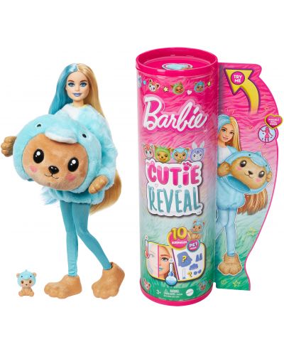 Set joc  Barbie Cutie Reveal -Păpușă în costum de urs-delfin - 1