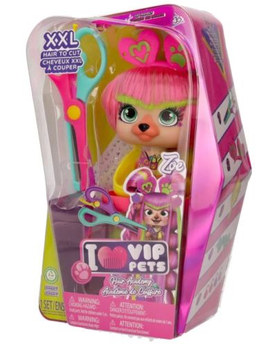 Set de joaca IMC Toys Vip Pets - Cățeluș la modă cu păr lung pentru coafuri cu accesorii, Zoe - 2