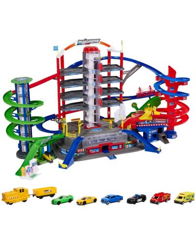 【メロンソーダ】have fun garage PLATE SET Set de joacă Majorette - Super City Garage, cu 6 vehicule | Ozone.ro