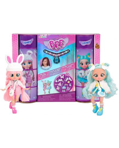 Set de jucării IMC Toys BFF - Connie și Sydney, cu garderobă și accesorii - 1