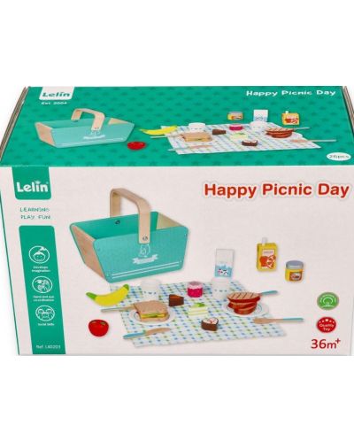 Set de joaca Lelin - Cos pentru picnic cu accesorii - 5