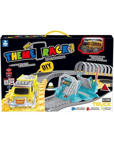 Set de joaca Felyx Toys - Pista cu camioneta, tunel, 169 piese - 1