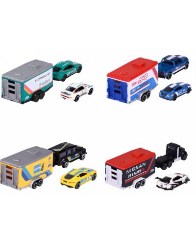 Set de jucării Majorette - Mașini de curse cu remorcă, asortiment - 2