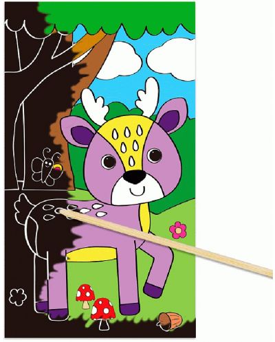 Set de joacă Galt - desenează cu scratch, animale - 4