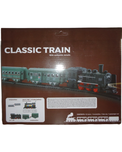 Set de joaca Classic Train - Locomotiva cu aburi si sine, 13 piese - 4