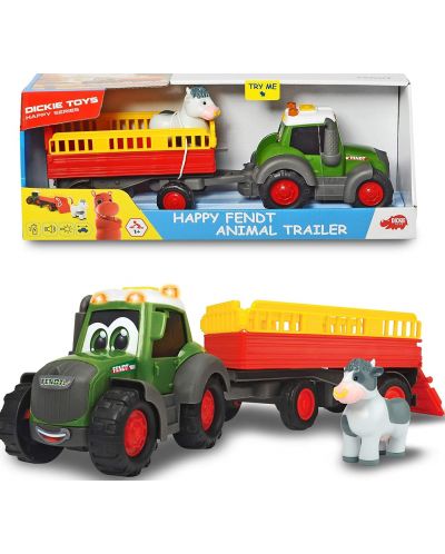 Jucarie Dickie Toys Happy - Tractor cu remorca, 30 cm - 4