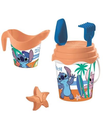 Set joc Mondo - Găleată pentru nisip cu accesorii, Stitch  - 2