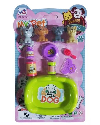 Set joc  RS Toys - Cățeluși cu accesorii pentru baie, sortiment - 3