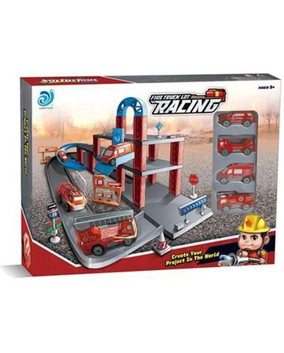 Felyx Toys - Garaj de parcare cu lift și camioane de pompieri - 2
