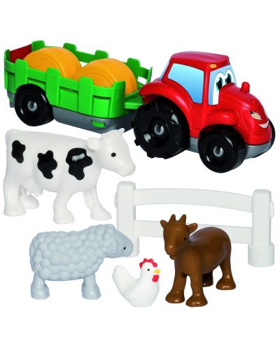 Set de joaca Ecoiffier Abrick - Tractor, cu animale - 1