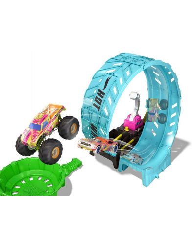Set de joc Hot Wheels Monster Truck - Pista iluminată Epic Looping  - 5