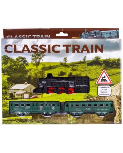 Set de joaca Classic Train - Locomotiva cu aburi si sine, 13 piese - 3