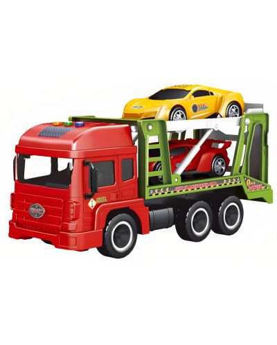 Set de jucării de inginerie pentru vehicule - Trăsura cu două mașini, asortiment - 1