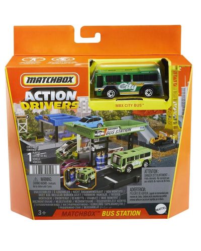 Set de jocuri Matchbox - Action Drivers, Bus Stop - 1