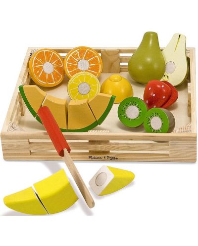 Set de joaca Melissa & Doug - Fructe din lemn de taiat - 1