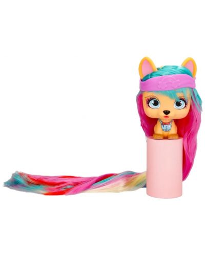 Set de joaca  IMC Toys Vip Pets - Cățeluș la modă cu păr lung pentru coafuri cu accesorii, Alexia - 4