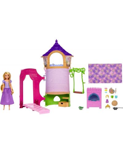 Disney Princess - păpușă Rapunzel cu turn - 2