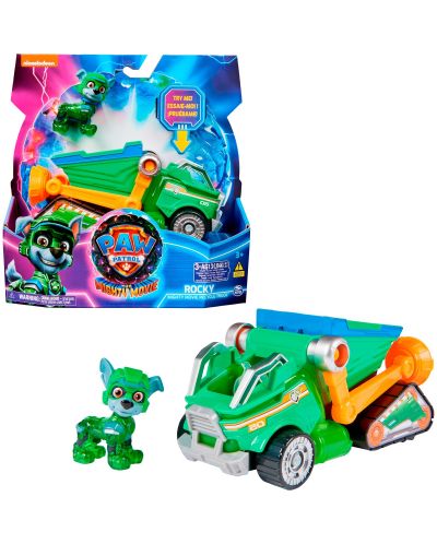Spin Master Paw Patrol: The Mighty Movie - Rocky cu vehicul - 1