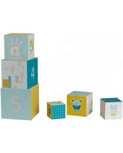 Set de joaca Baby Art - Turnulet din Cubulete cu amprenta si vopsele - 1