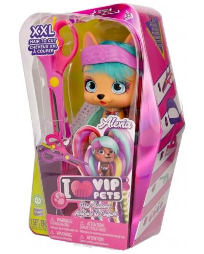 Set de joaca  IMC Toys Vip Pets - Cățeluș la modă cu păr lung pentru coafuri cu accesorii, Alexia - 2