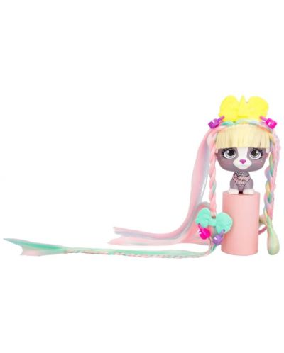 Set de joaca  IMC Toys Vip Pets - Cățeluș la modă cu păr lung pentru coafuri cu accesorii, Lady Gigi - 5