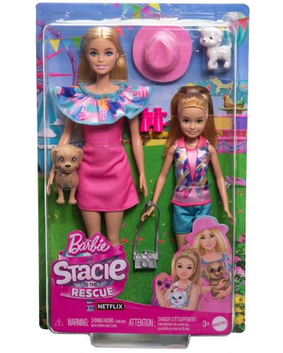 Set joc  Barbie - Barbie si Stacey cu catelusi si accesorii - 6