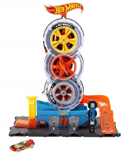 Set de joaca Mattel Hot Wheels - Centru de vulcanizare auto modern urban - 5