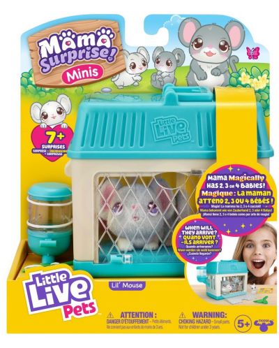 Set de joacă Moose Little Live Pets - Casa șoricelului cu bebeluși și surprize - 1