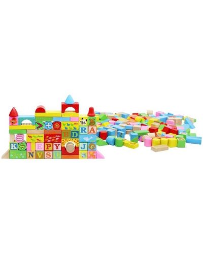Set de joaca Kruzzel - Blocuri colorate din lemn in cutie-sortator - 4