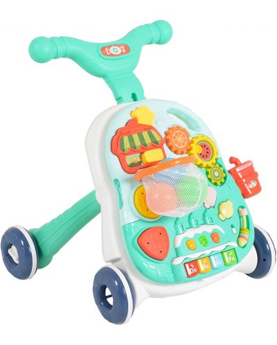 Jucărie de mers pe jos 2 în 1 Moni Toys - Basket, Blue - 1