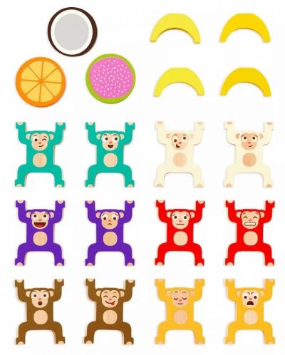 Set de joacă Battat - Maimuțe colorate din lemn pentru stivuire - 3