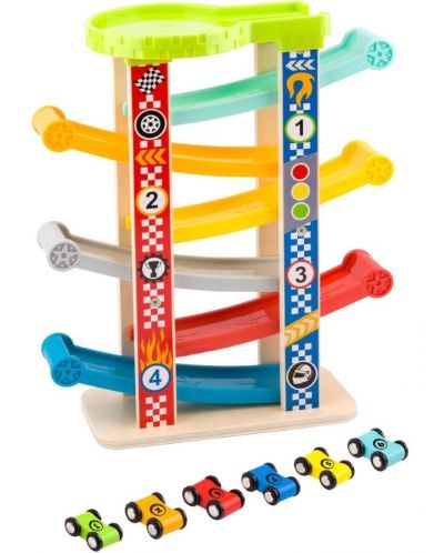 Set de joc Tooky Toy - Pista cu sase masinute - 1