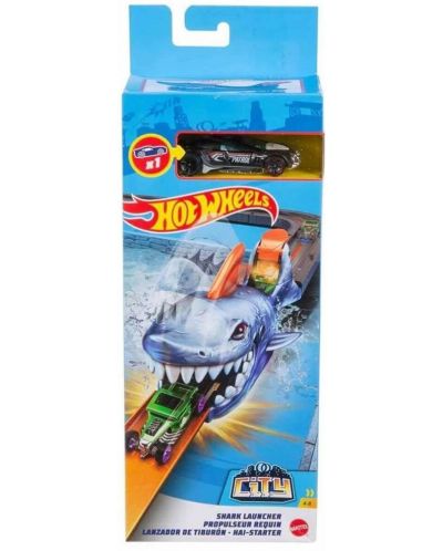 Set de jocuri Hot Wheels City - Lansator de carucioare, Shark - 1