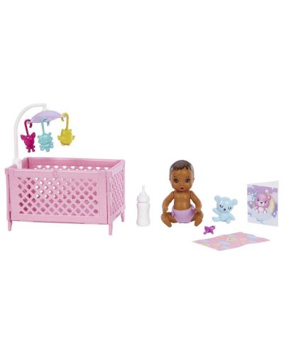 Set de joc Barbie Skipper - Baby-sitter Barbie cu șuvițe albastre - 3