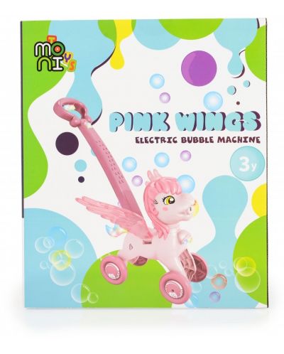 Jucărie cu bule de săpun Moni Toys - Ponei, Pink Wings - 6