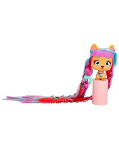 Set de joaca  IMC Toys Vip Pets - Cățeluș la modă cu păr lung pentru coafuri cu accesorii, Alexia - 5