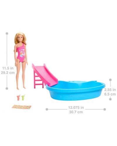 Set de joaca Mattel Barbie - Barbie  cu piscina si tobogan - 6