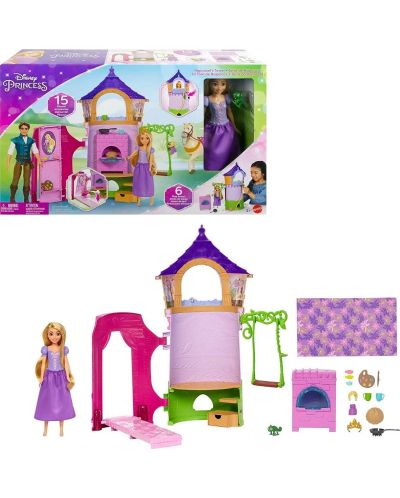 Disney Princess - păpușă Rapunzel cu turn - 1