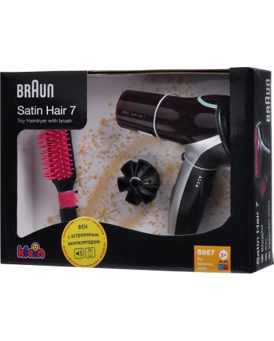 Klein Play Set - Uscător de păr și perie - Braun Satin Hair 7 - 1