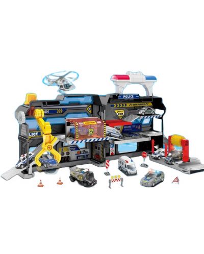 Set pentru joc Raya Toys - Parcare, secție de poliție cu 2 mașini - 1